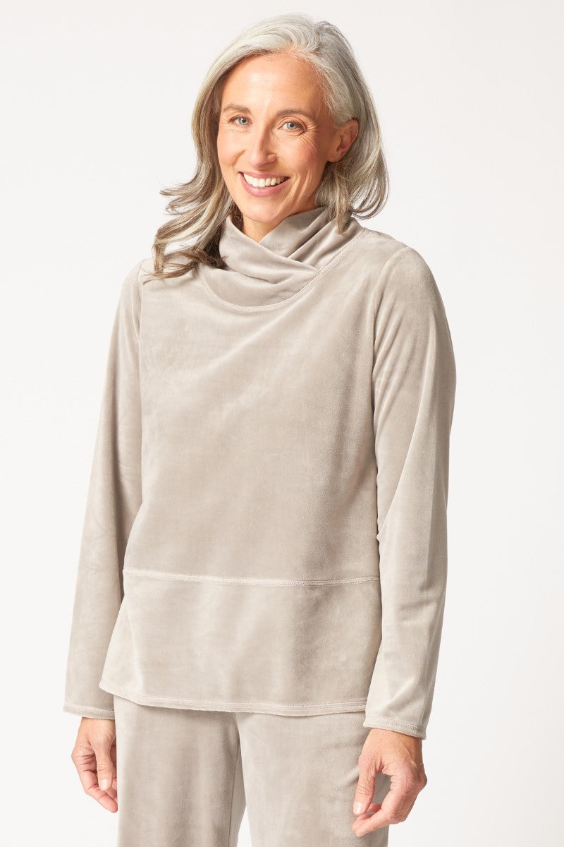 Habitat's Cozy Velour Tranquil Top in Latte