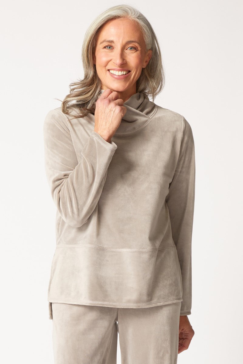 Habitat's Cozy Velour Tranquil Top in Latte