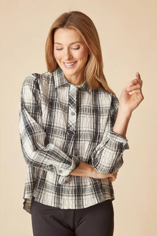 Habitat Crinkle Windowpane Chill Pullover in Winter White