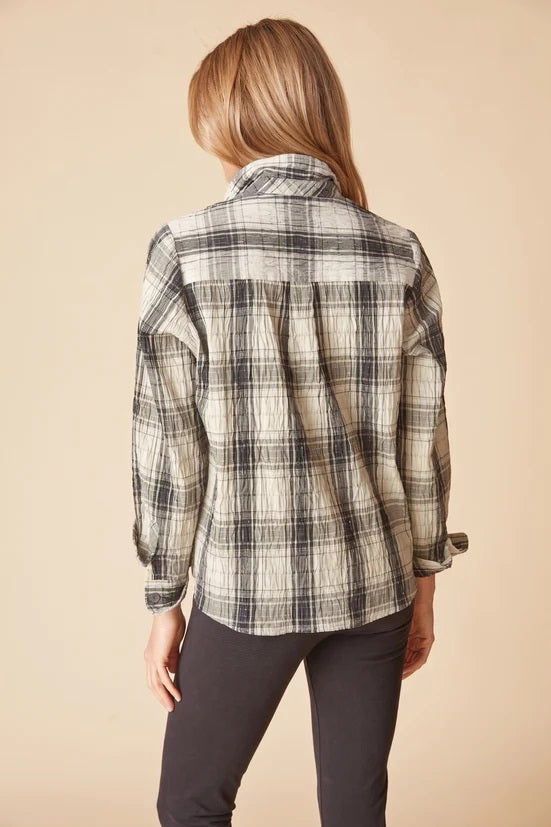 Habitat Crinkle Windowpane Chill Pullover in Winter White