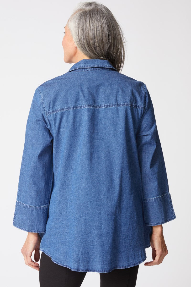 Denim Hidden Placket Shirt