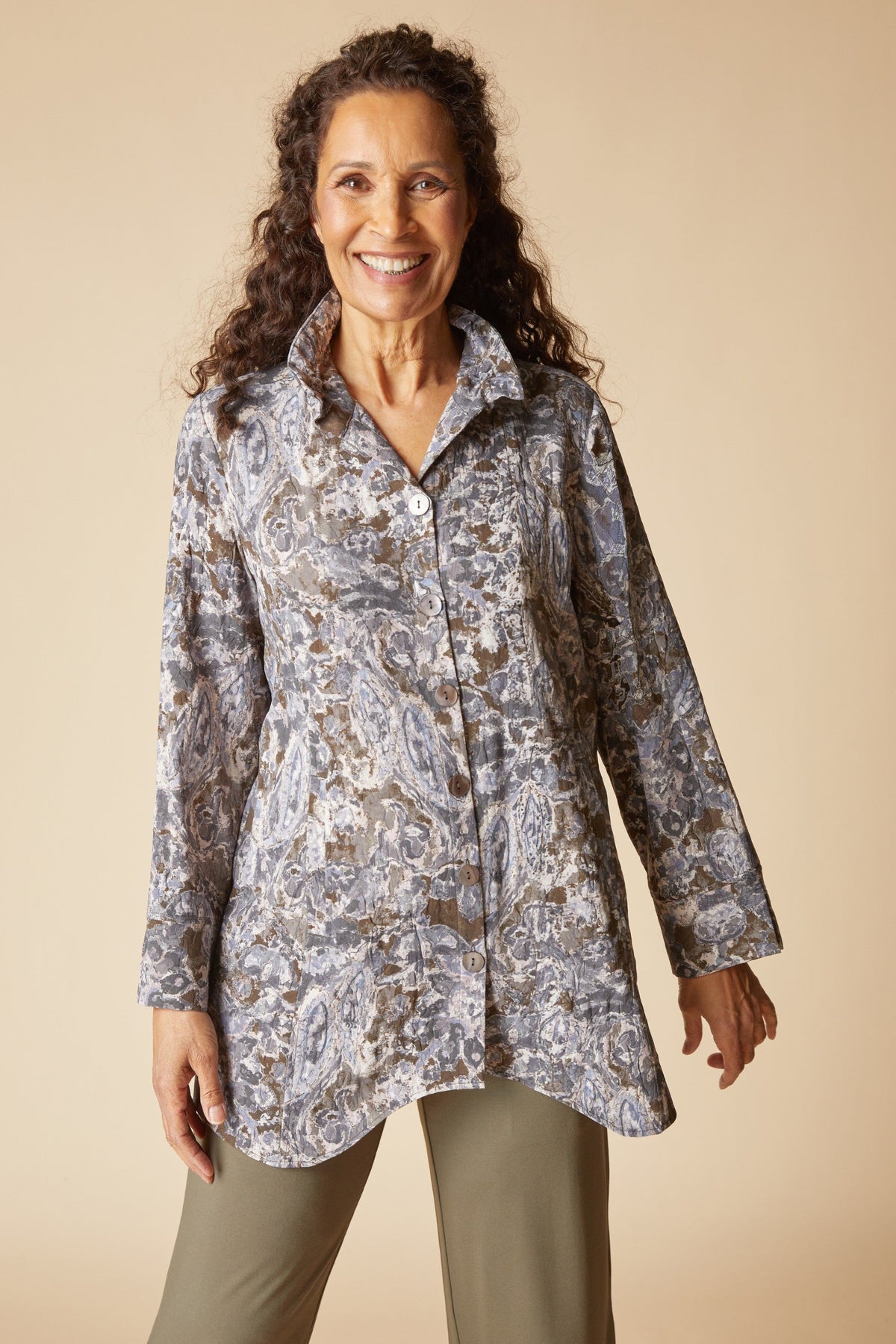 Habitat Destination Unknown Pleat Floral Artist Shirt in Java