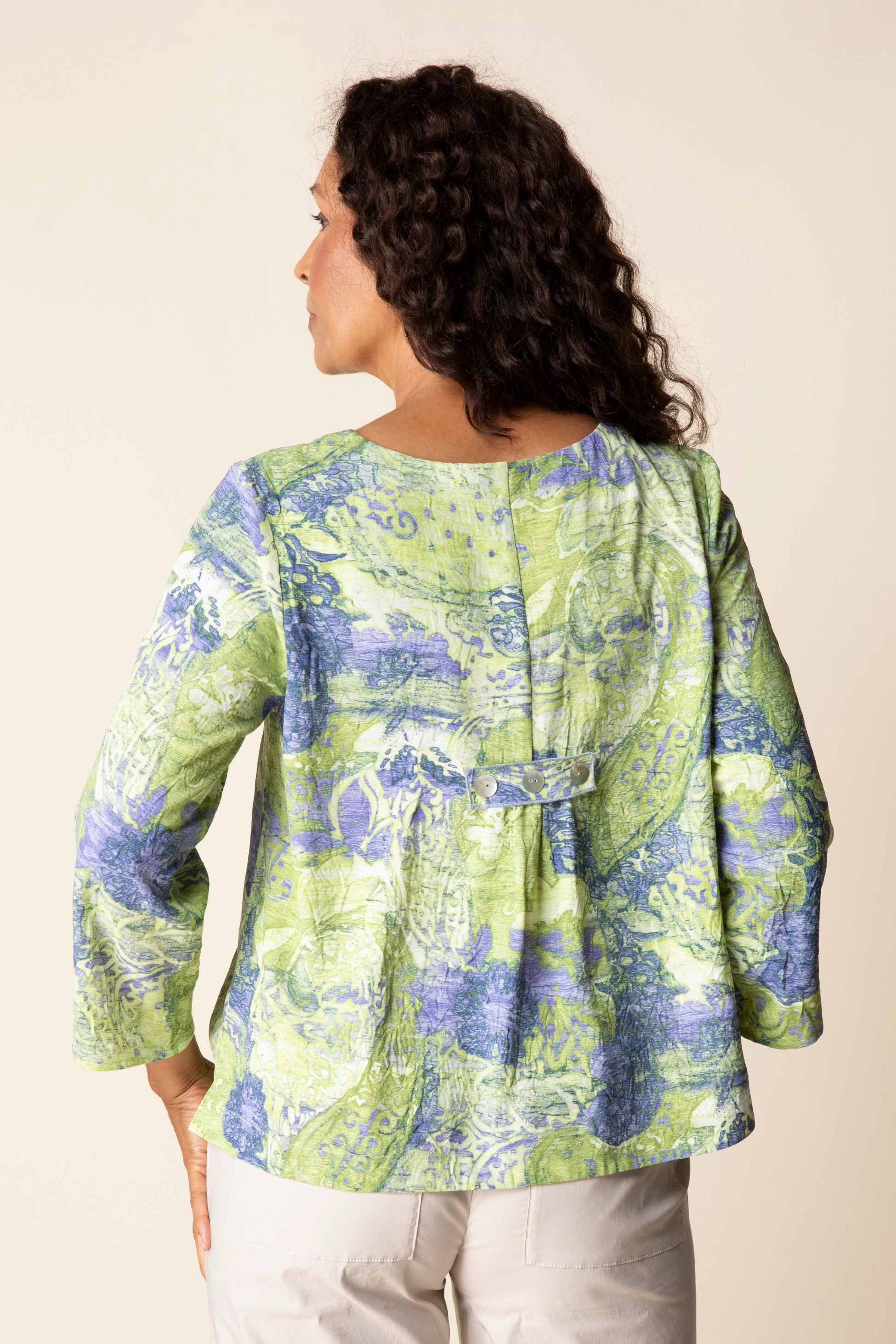 Habitat's Destination Unknown Pleat Back Pullover in Aloe