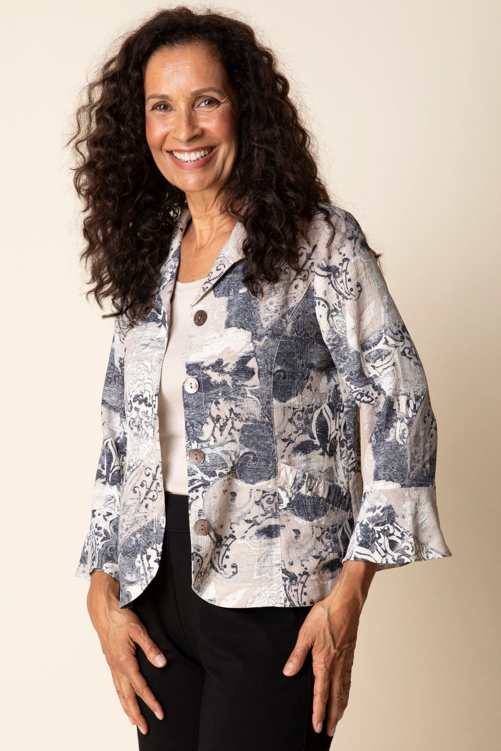 Habitat's Destination Unknown Shirred Pocket Jacket in Willow