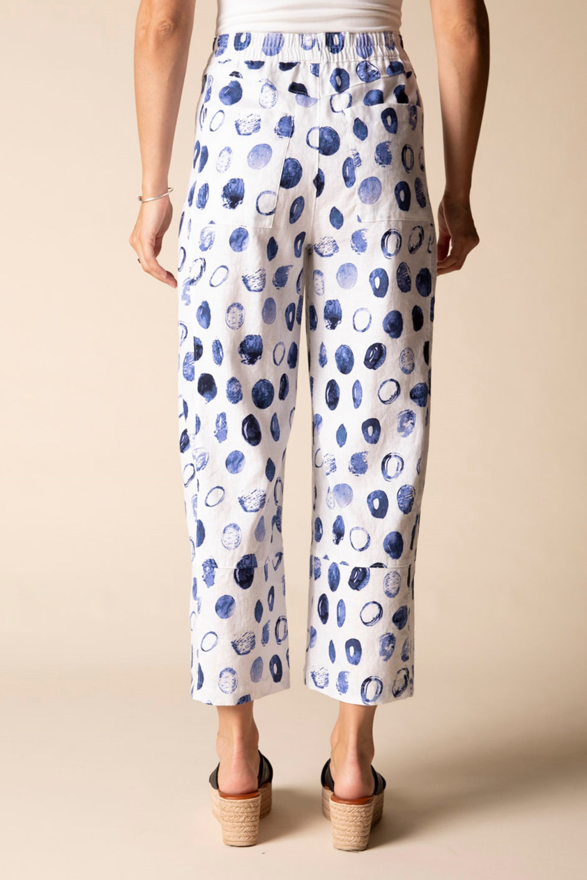 Habitat's Contrast Seams Dot Crop Pant in White