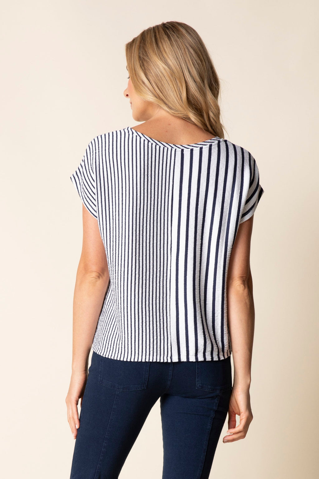 Habitat Earn Your Stripes Fine Line Tee in Navy