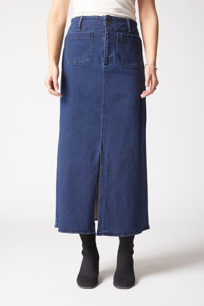 Habitat's Easy Straight Skirt in Dark Denim