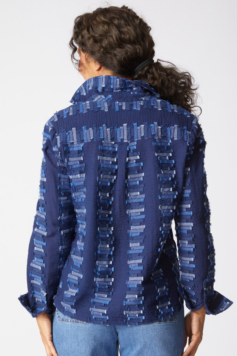 Habitat Embroidered Shaped Hem Shirt Navy