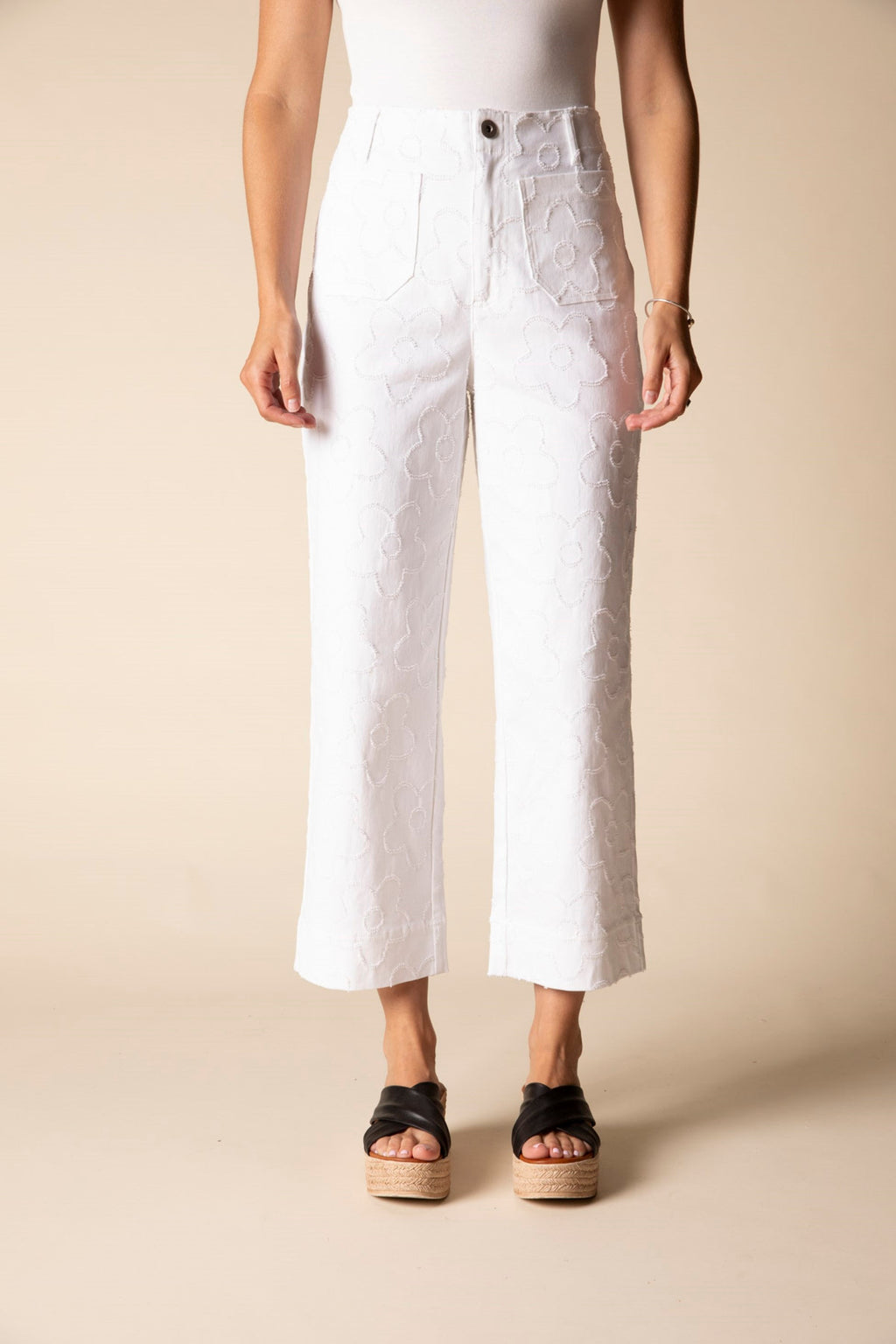 Habitat's Etched Floral Jeans in White