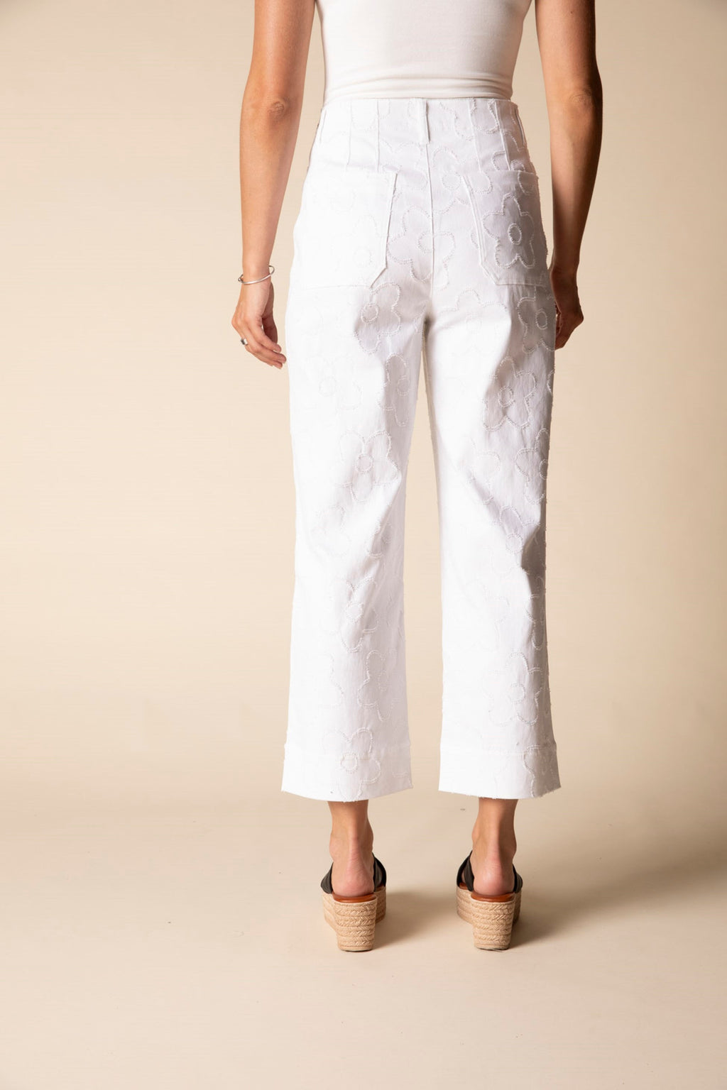 Habitat's Etched Floral Jeans in White