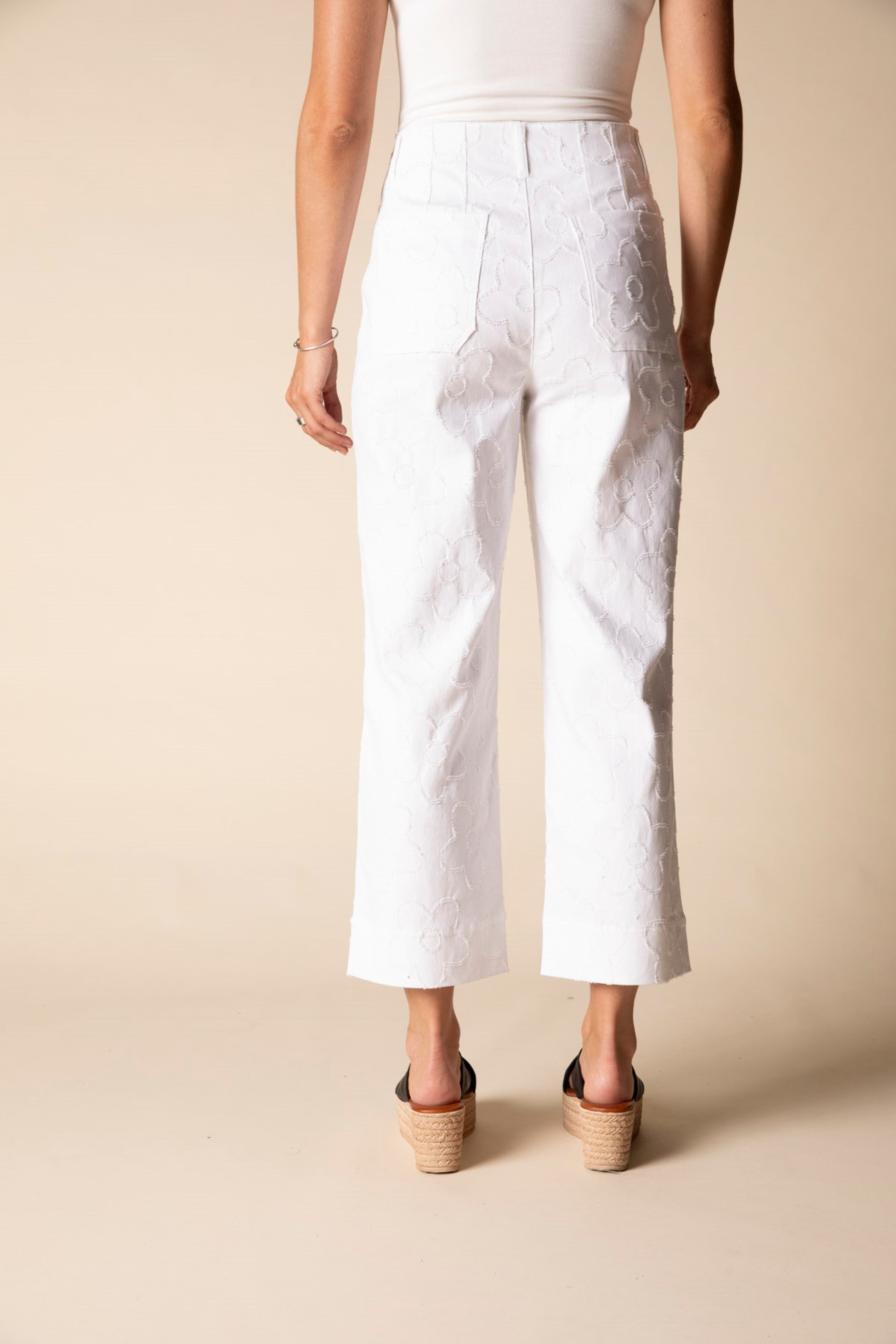 Habitat's Etched Floral Jeans in White