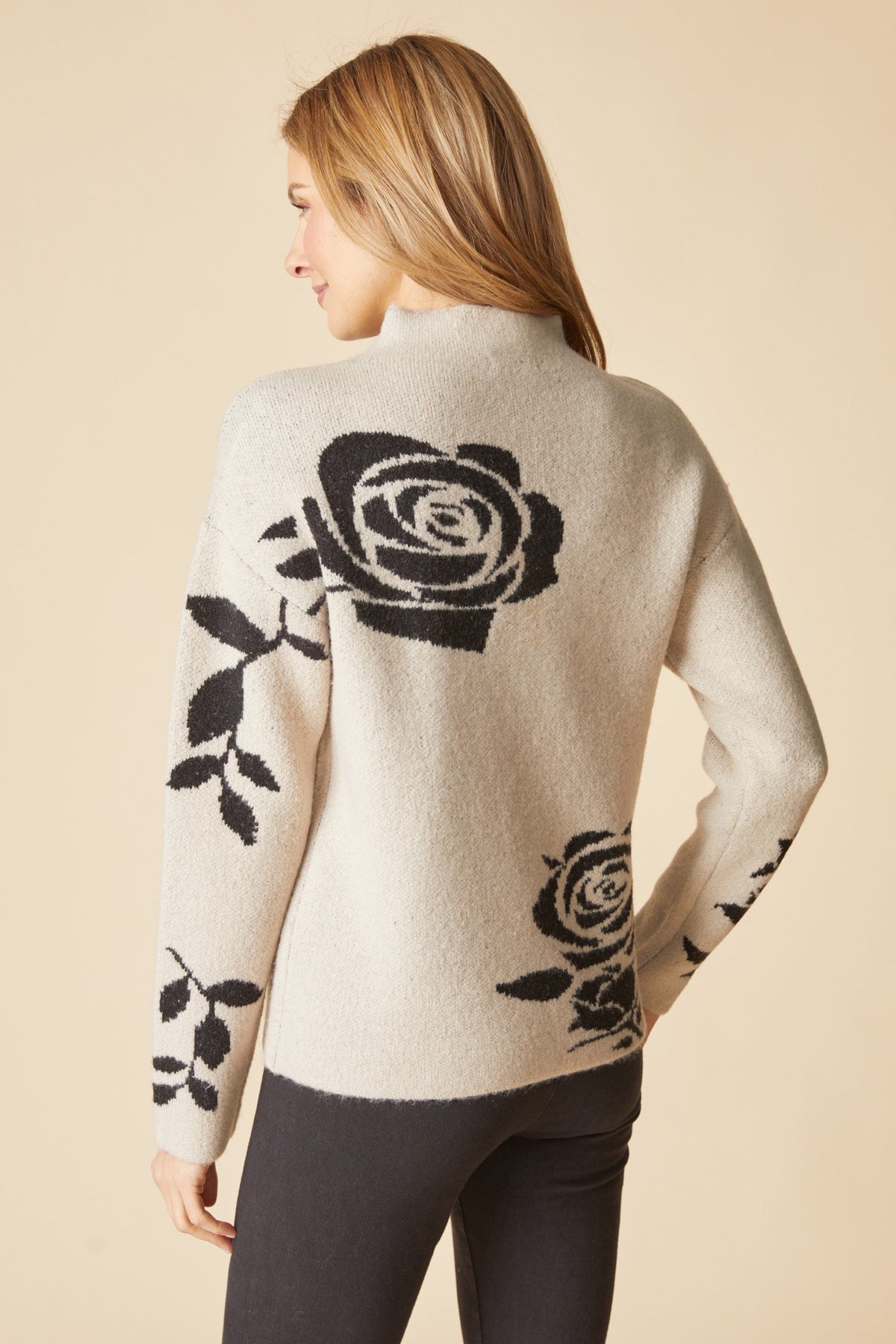 Habitat's Floral Foliage Pullover in Dove