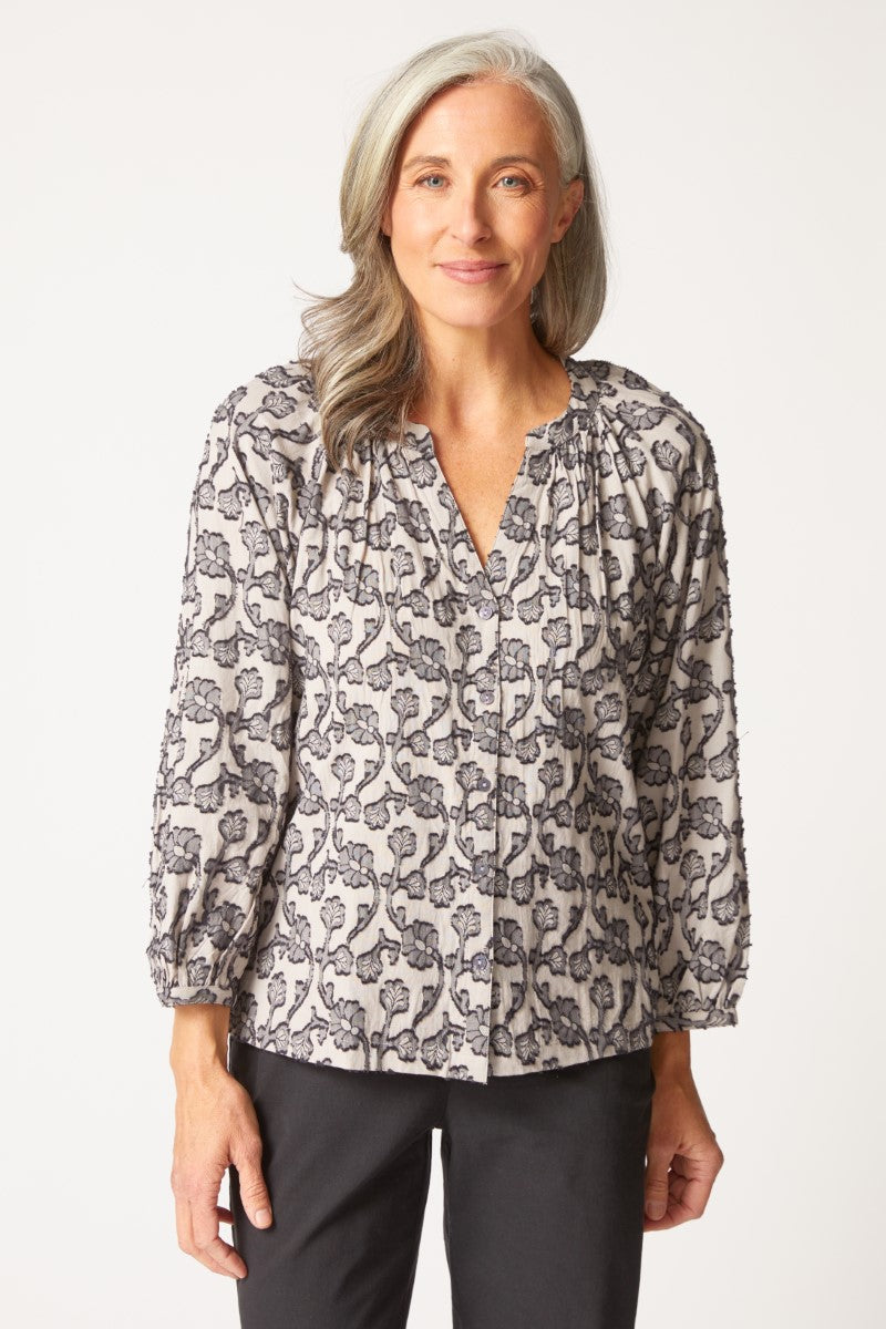 Habitat's Floral Romance Top in Dove