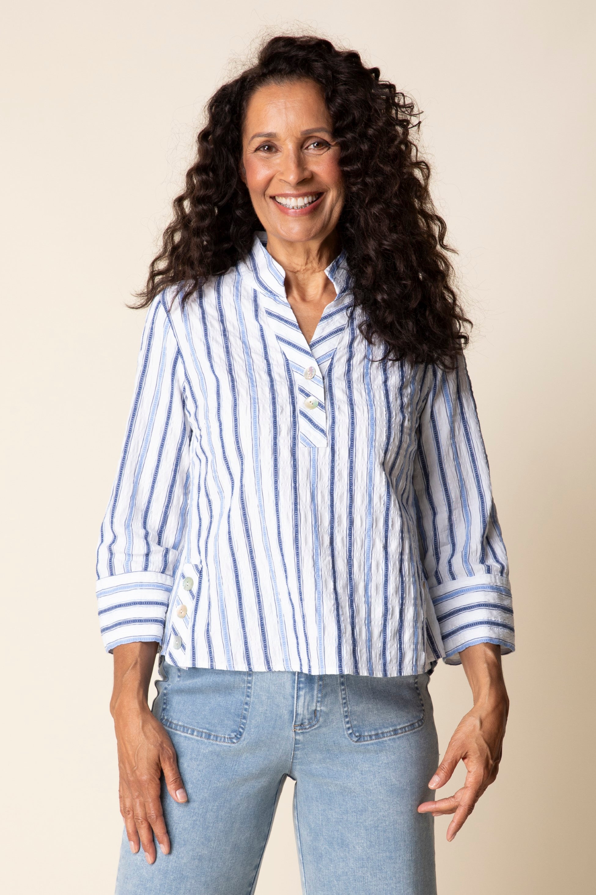 Habitat's Hampton Stripe Vineyard Shirt in Sky