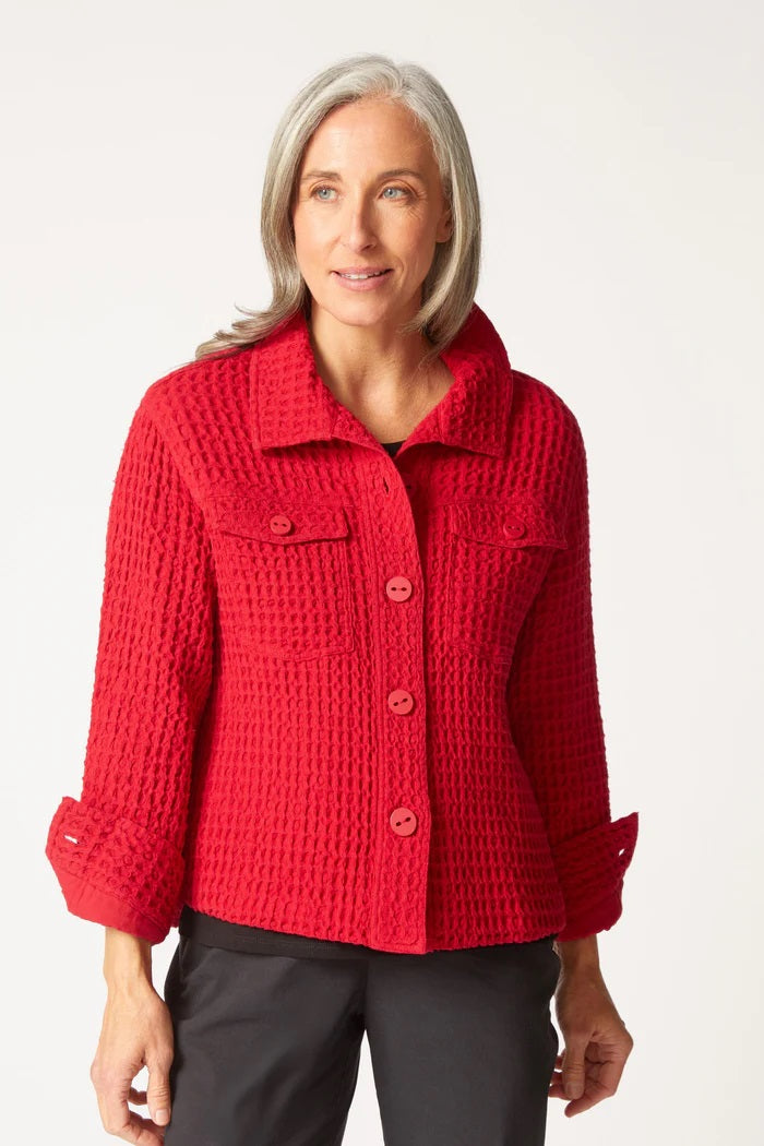 Habitat's Honeycomb Shacket in Ruby