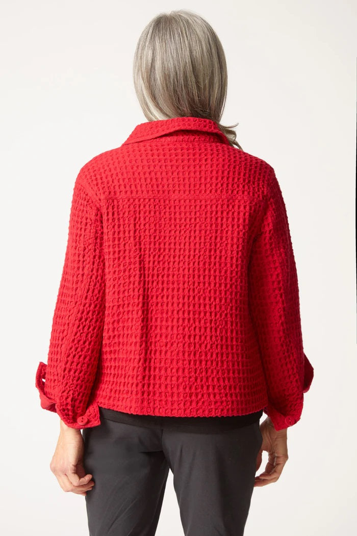 Habitat's Honeycomb Shacket in Ruby