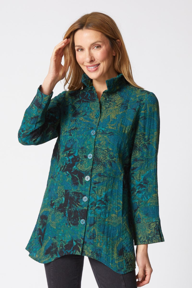 Jacobian Floral Artist Shirt by Habitat in Everglade