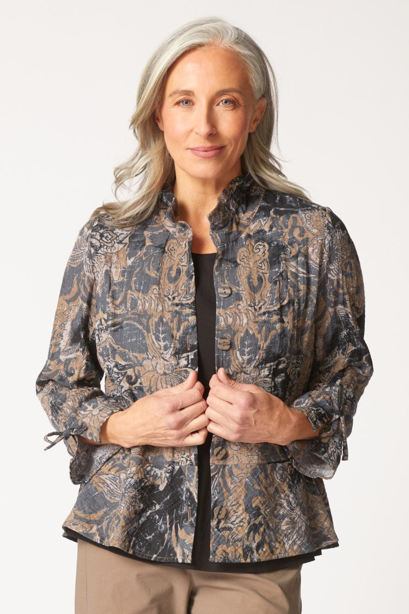 Habitat's Jacbobian Floral Event Jacket in Truffle