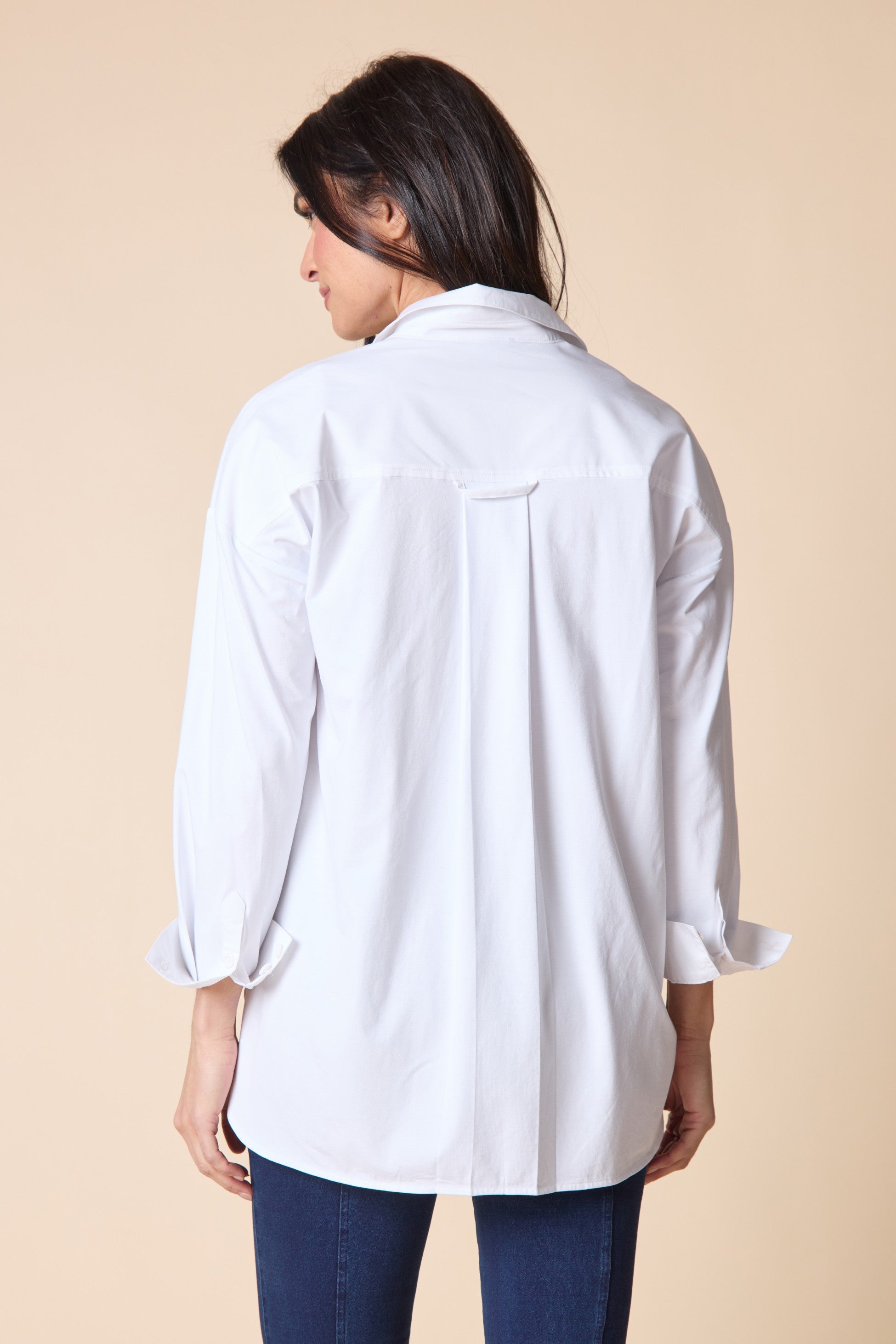 The Knit Mix Boyfriend Shirt in White