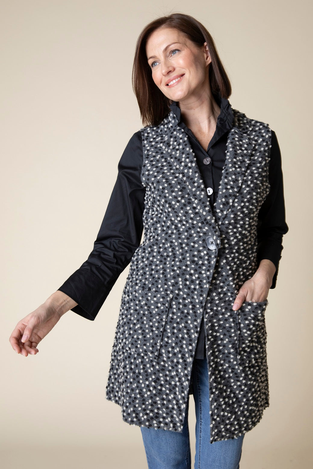 Habitat's Lots of Dots Tunic Vest in Iron