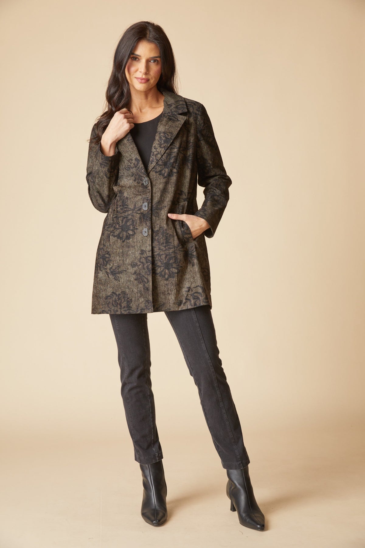 The Habitat Luxe Cord Paris Car Coat in Umber