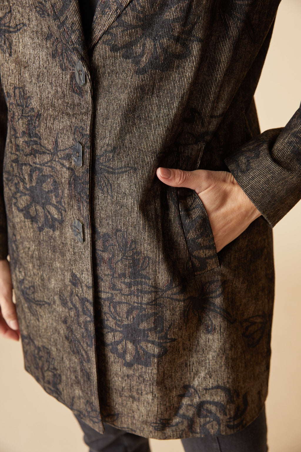 The Habitat Luxe Cord Paris Car Coat in Umber