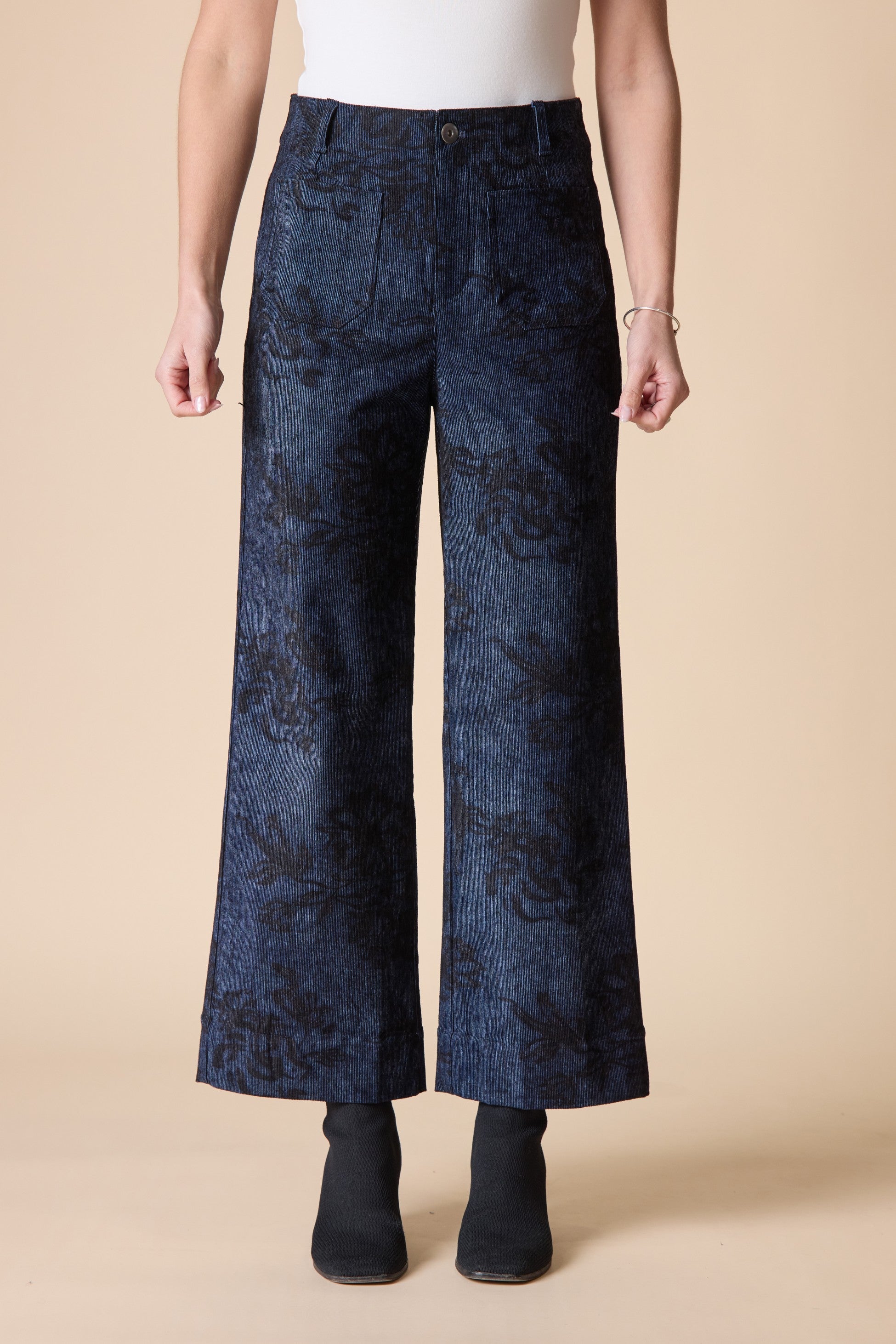 Habitat's Luxe Cord Patch Pocket Ankle Pant in Navy