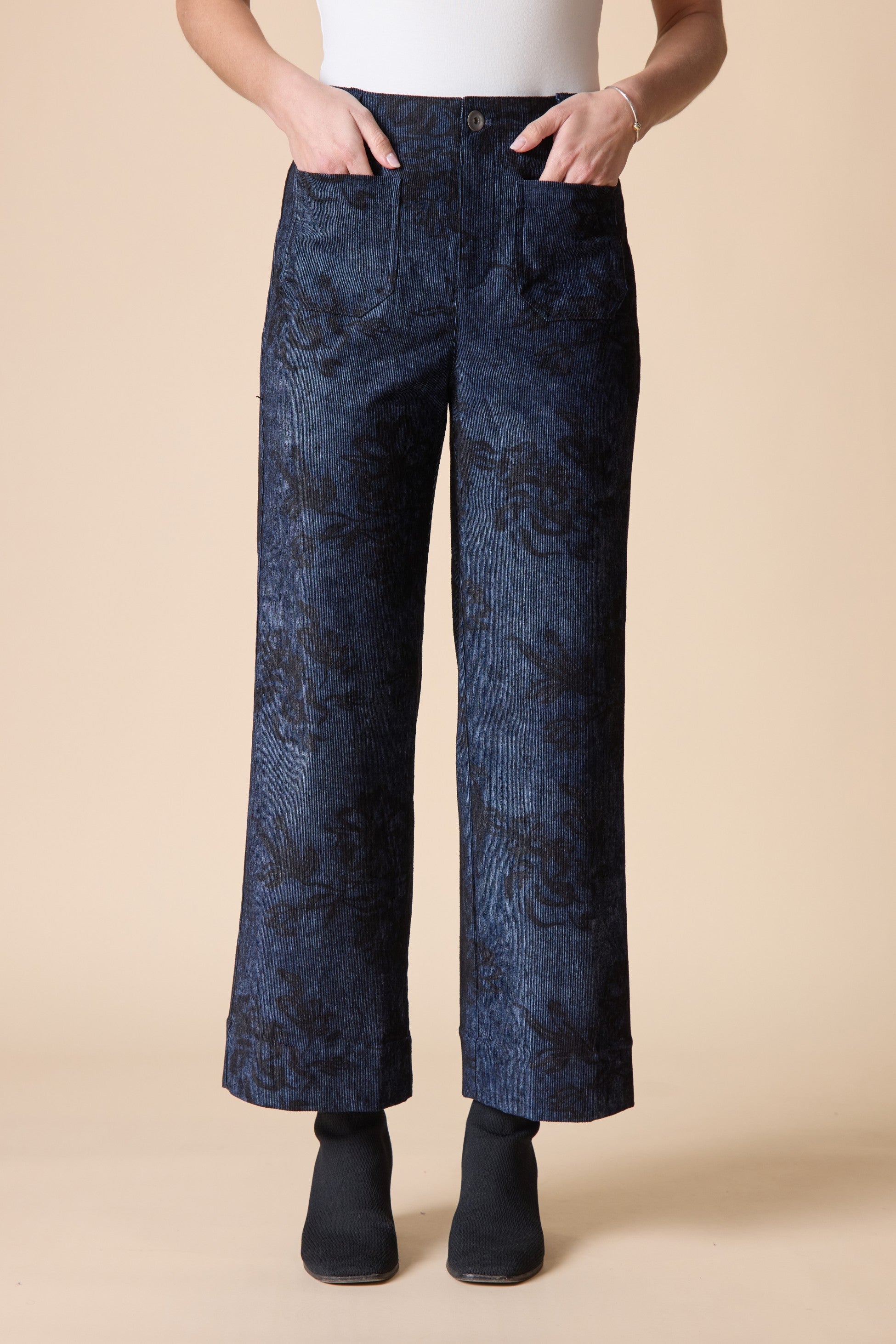 Habitat's Luxe Cord Patch Pocket Ankle Pant in Navy