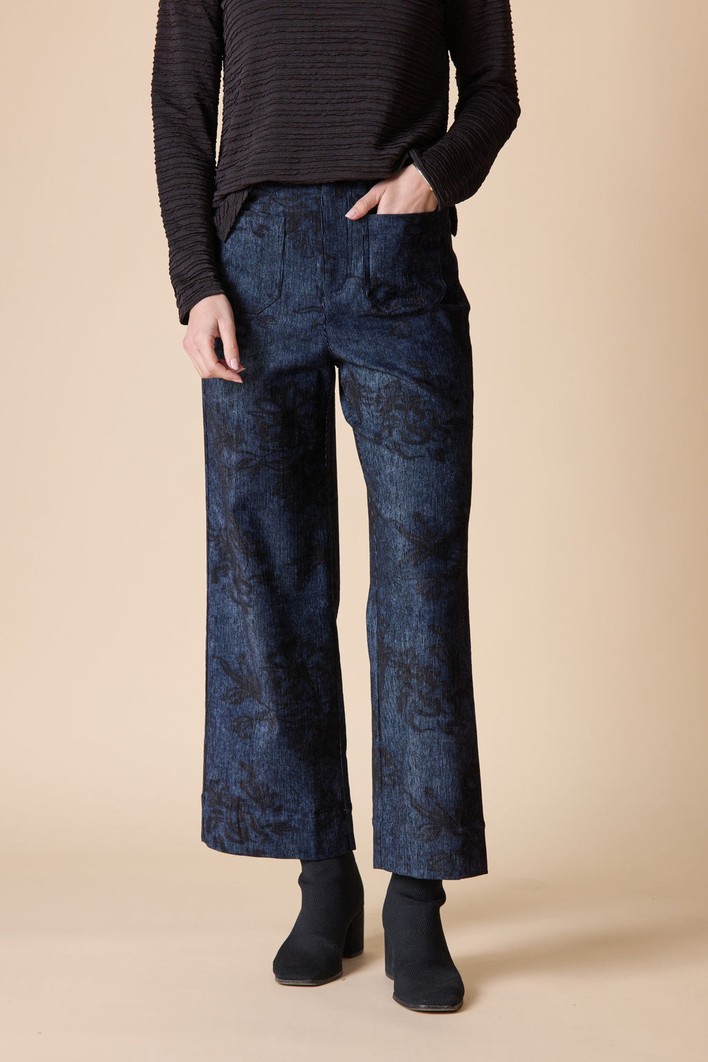 Habitat's Luxe Cord Patch Pocket Ankle Pant in Navy