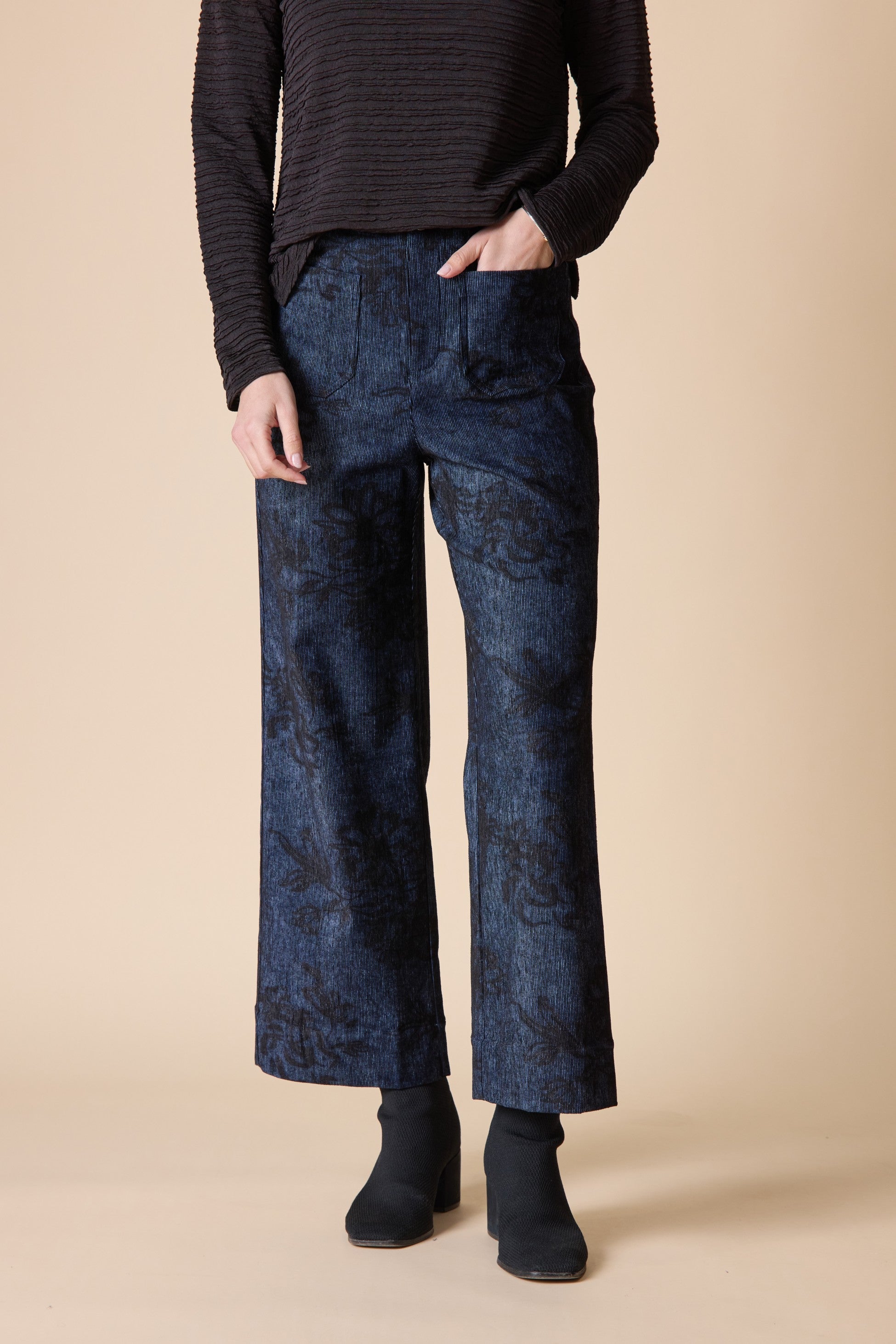 Habitat's Luxe Cord Patch Pocket Ankle Pant in Navy