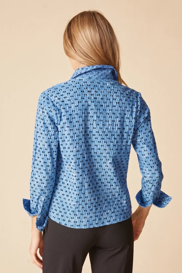 Habitat's Mix & Match Geo Dot Button Down Shirt in Tide