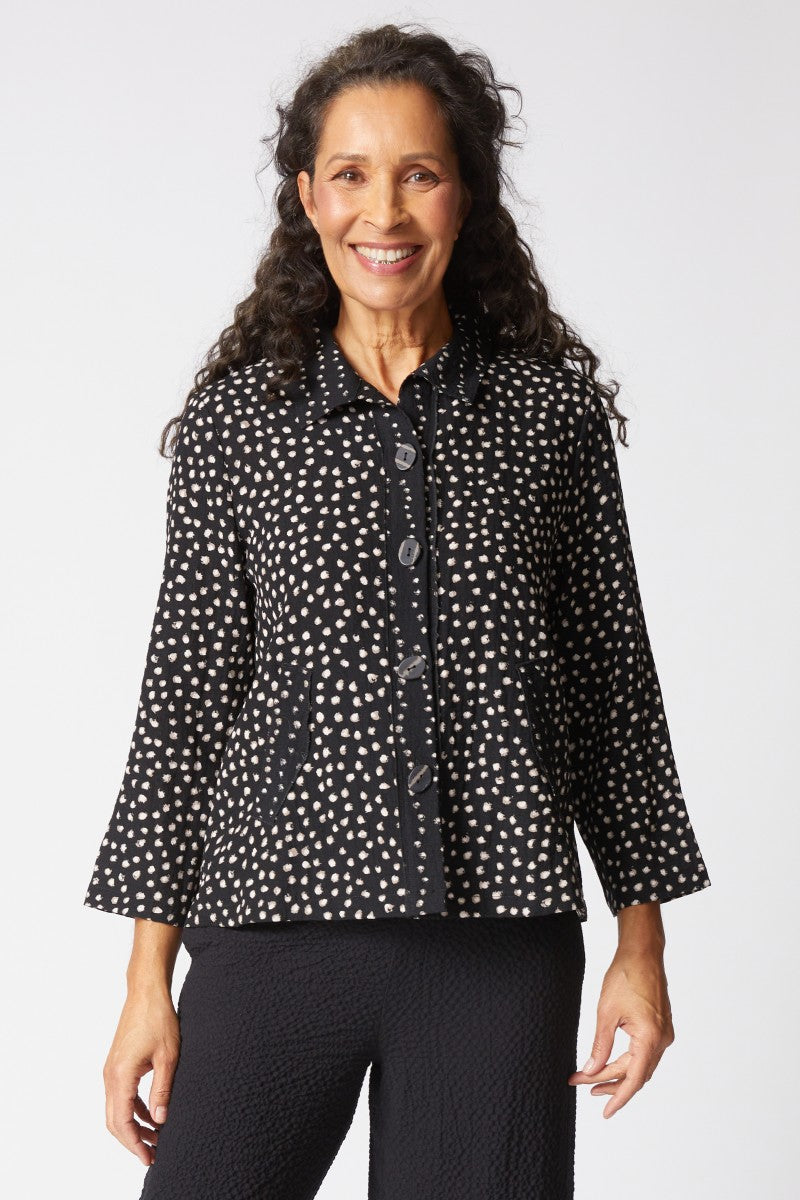 Habitat Mixed Dot Pleat Back Jacket in Black
