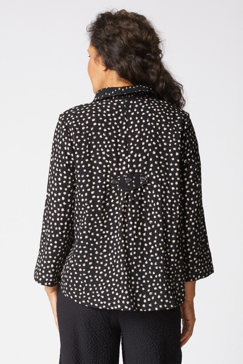 Habitat Mixed Dot Pleat Back Jacket in Black
