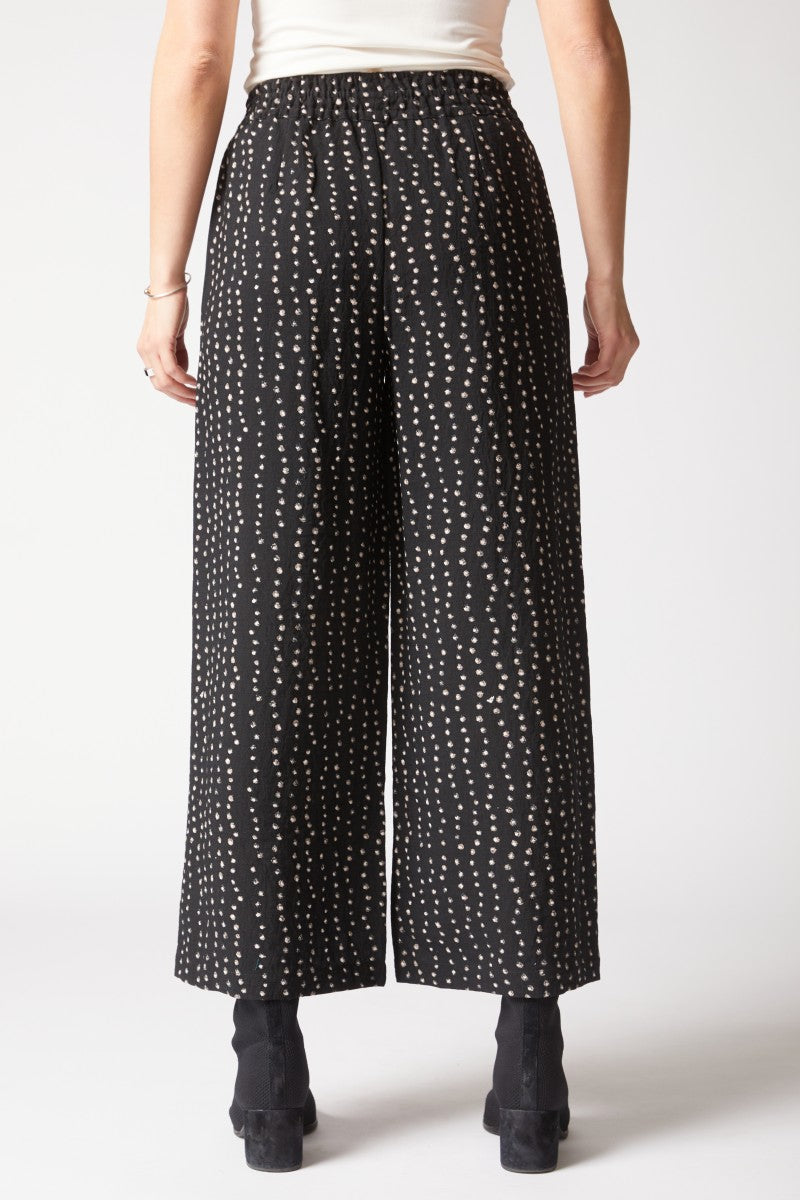 Habitat Mixed Dot Wide Leg Pant in Black
