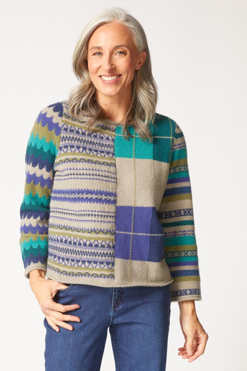 Habitat's Mixed Pattern Pullover in Driftwood