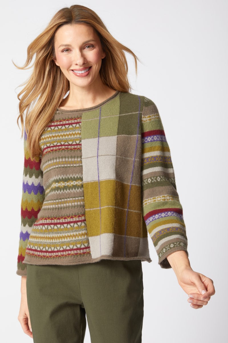 Habitat's Mixed Pattern Pullover in Truffle