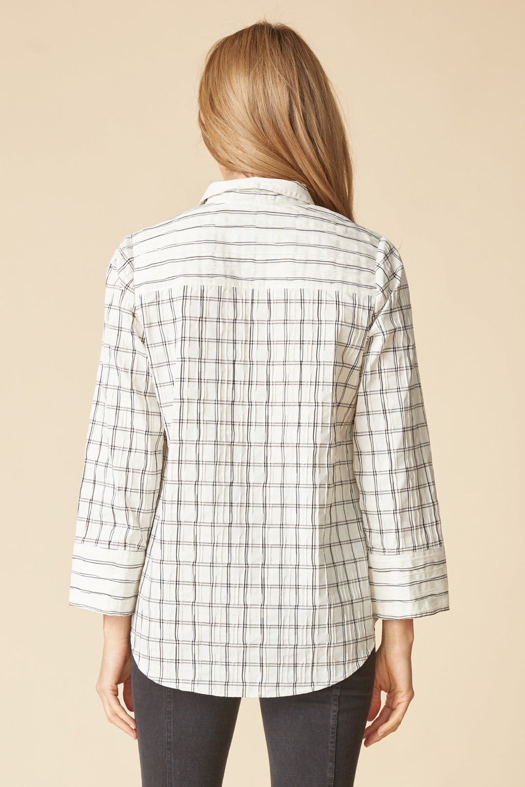 Habitat Mixed Grid Midtown Tunic in White