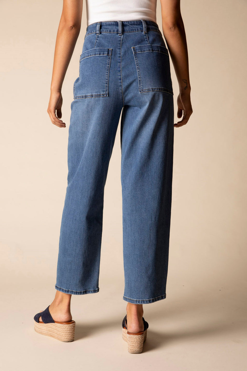 Habitat's Modified Barrel Leg Jean in Medium Denim