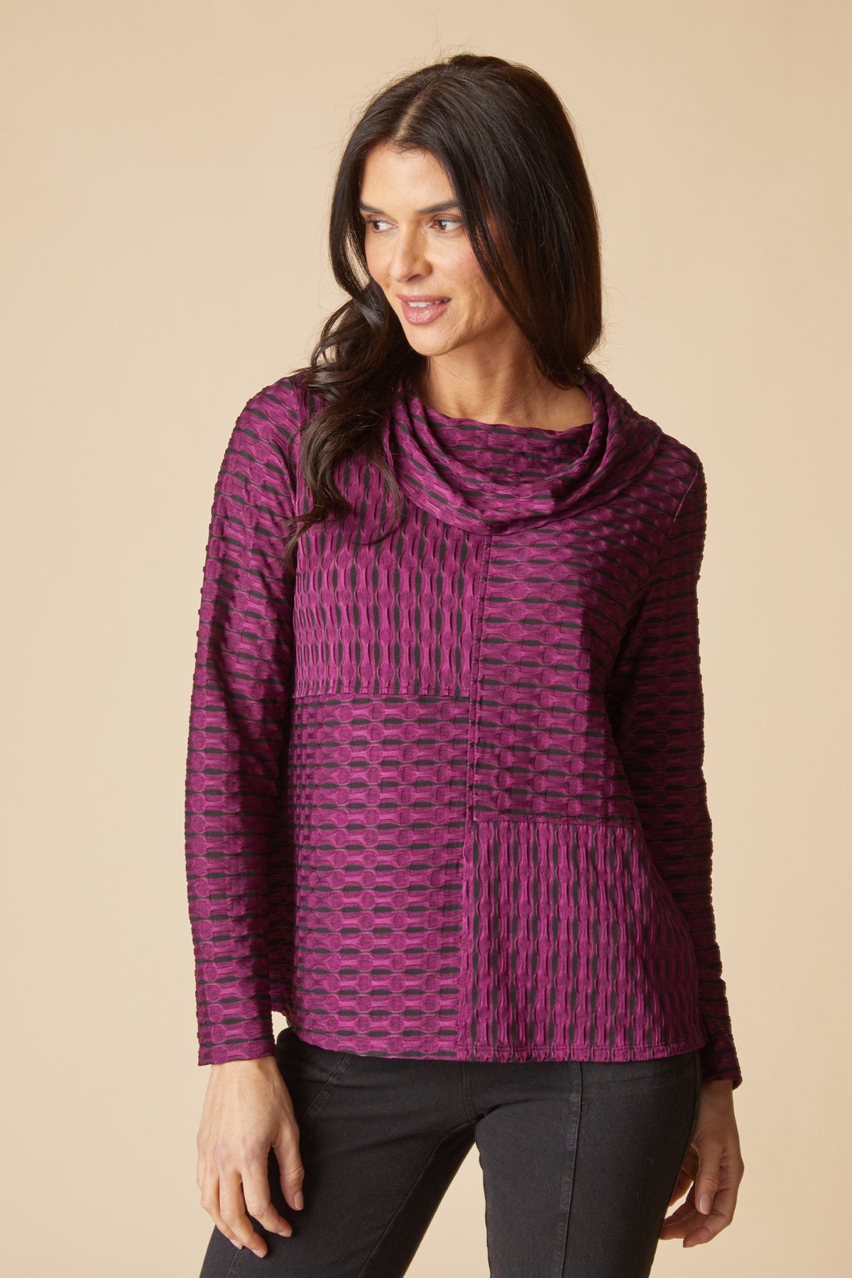 Newport Knit Gridlock Top from Habitat in Plum