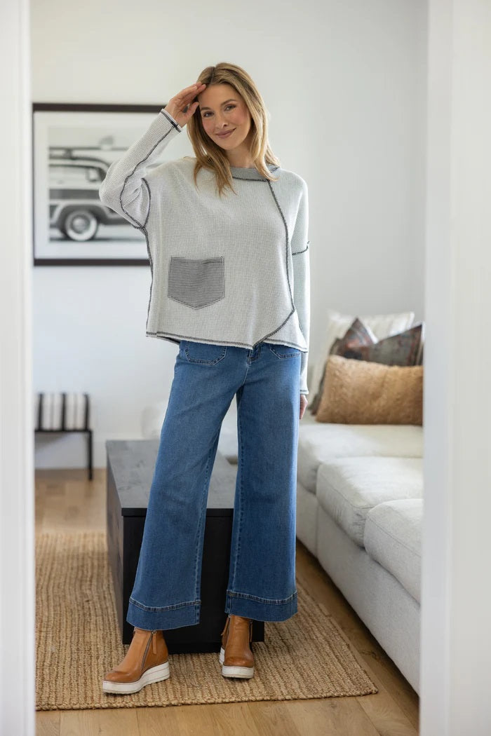 Habitat Opposites Attract Pullover in White