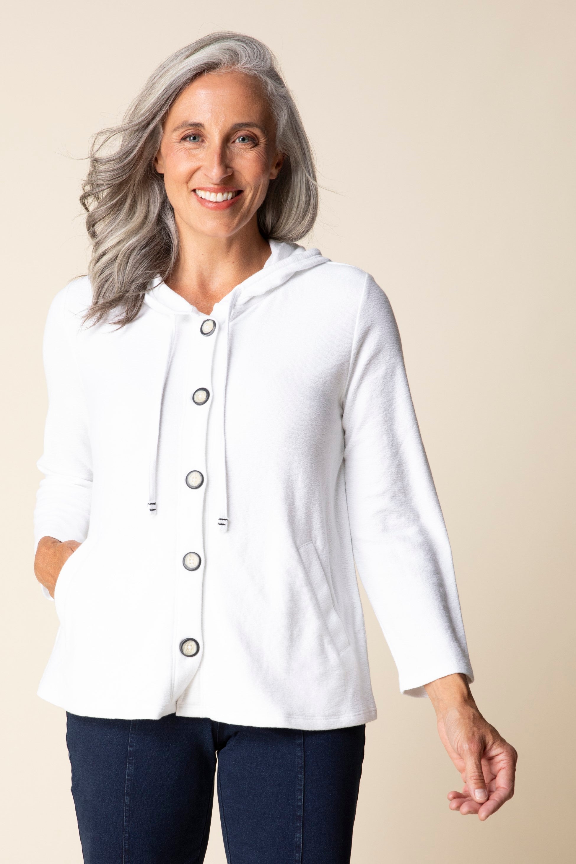 Habitat's Pasadena Knit Canyon Hoodie in White