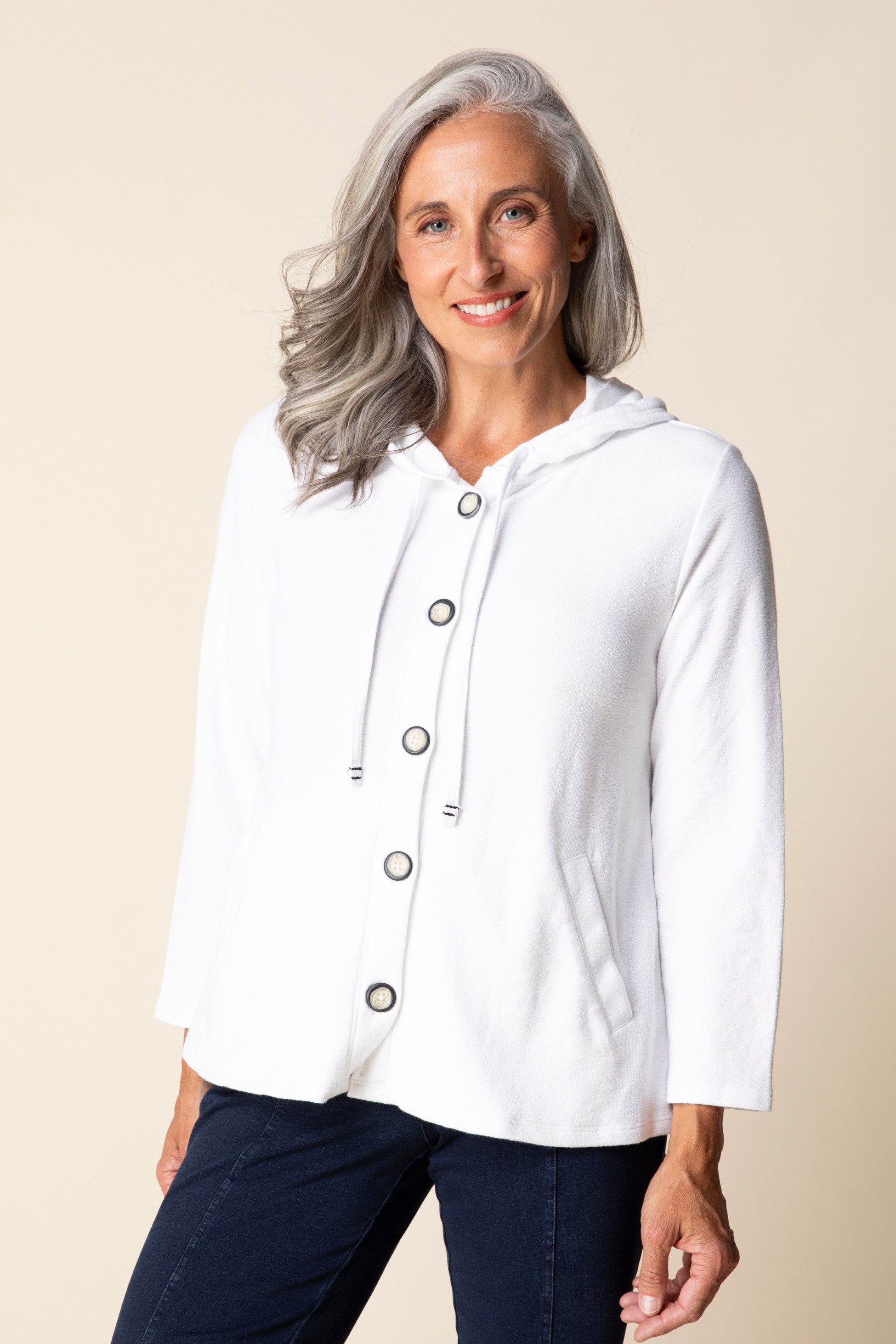 Habitat's Pasadena Knit Canyon Hoodie in White