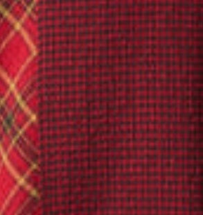 Habitat's Plaid Boyfriend Pocket Shirt Scarlet Swatch