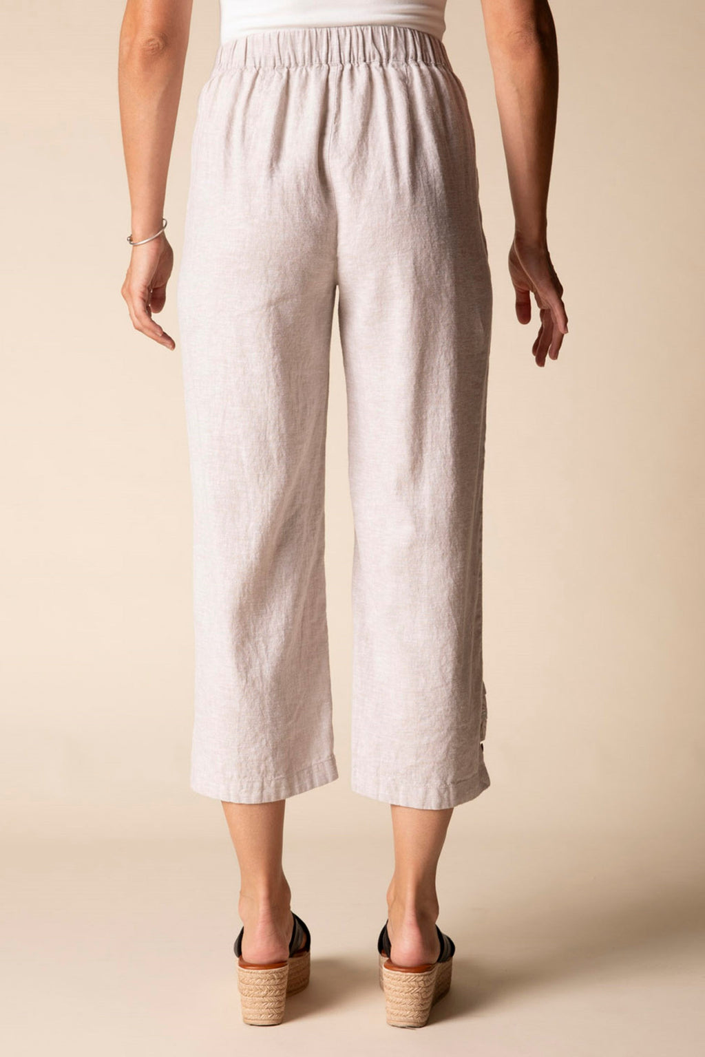 Habitat Pleat Button Capri in Oatmeal