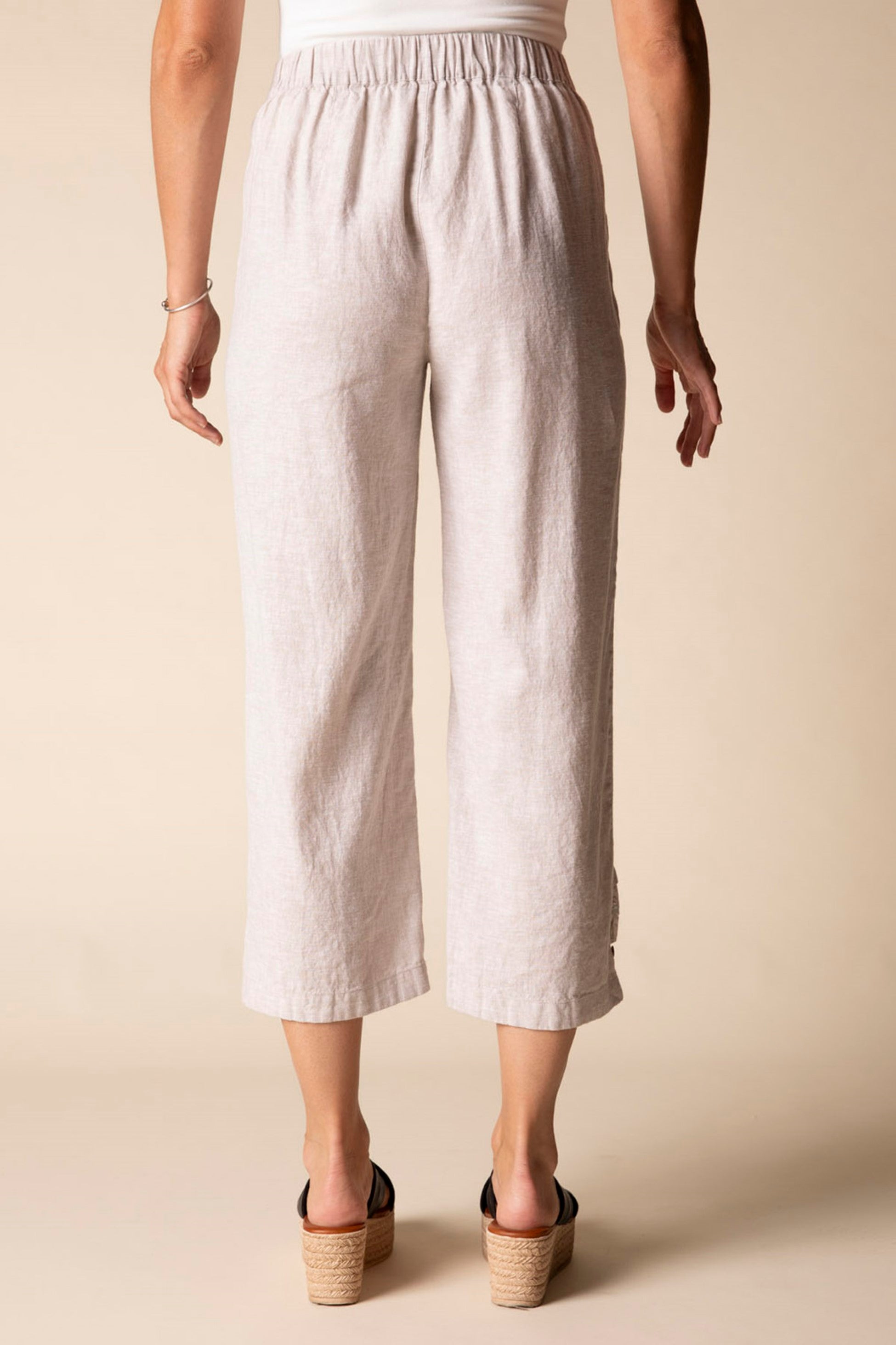Habitat Pleat Button Capri in Oatmeal