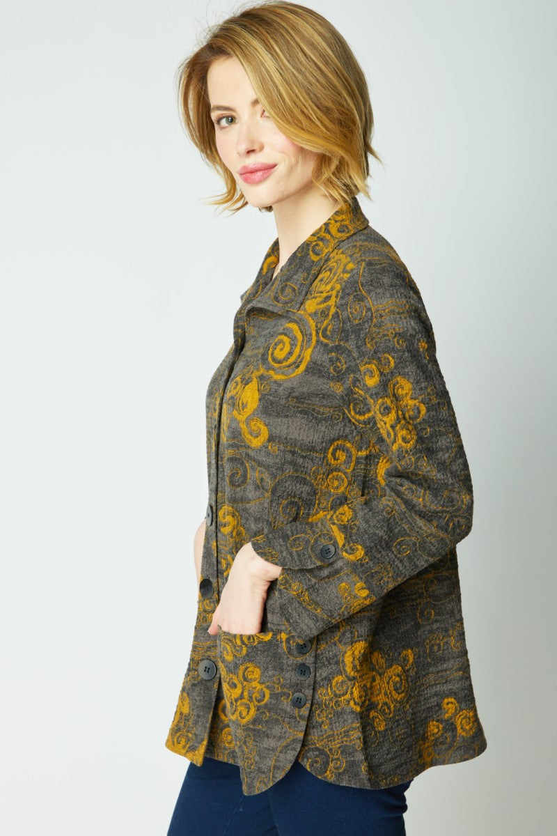 Habitat Pucker Weave Museum Jacket in Black