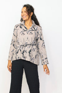 Habitat Pucker Weave Retro Floral Jacket in Taupe