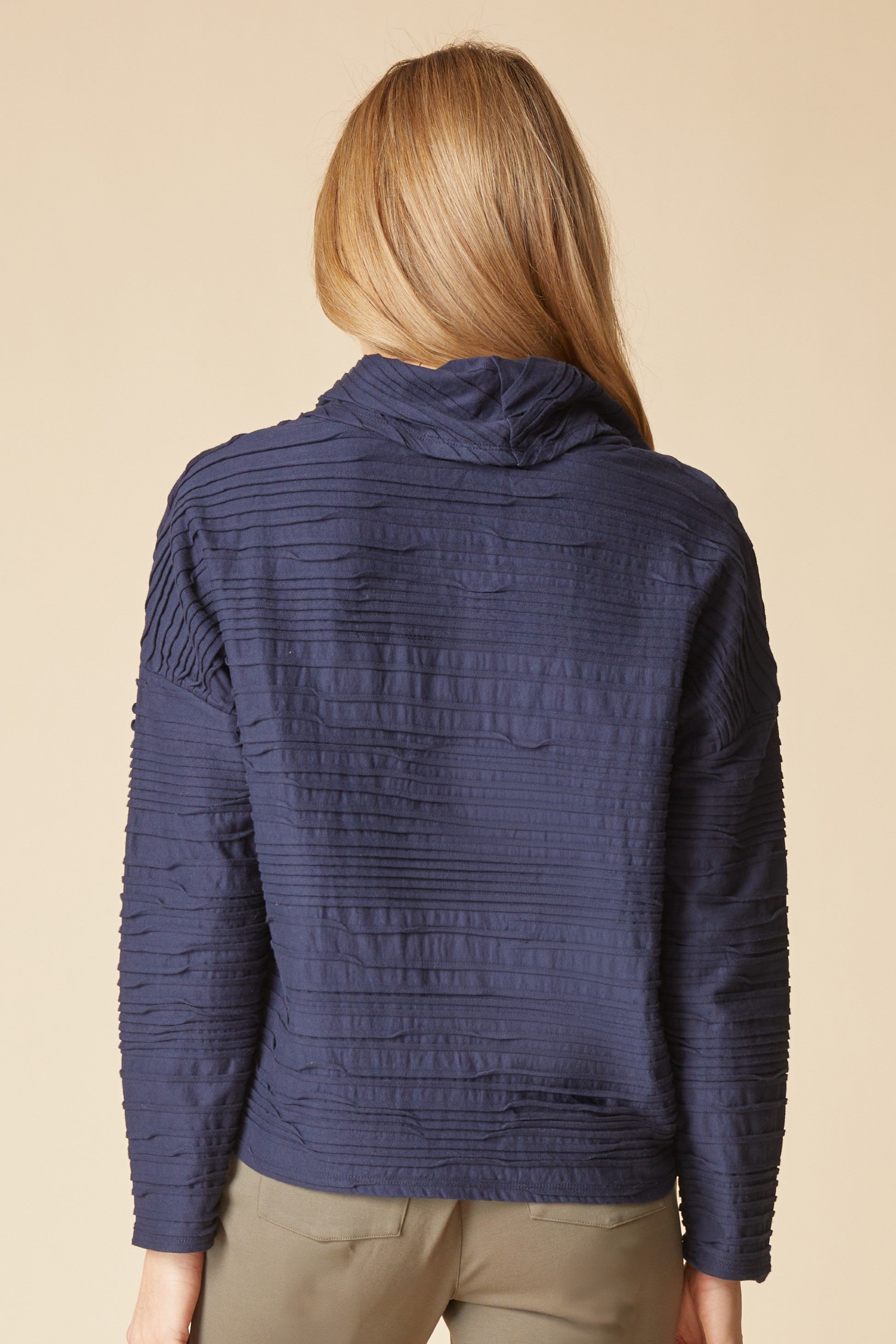 Habitat's Ripple Effect Cowl Pullover in Navy