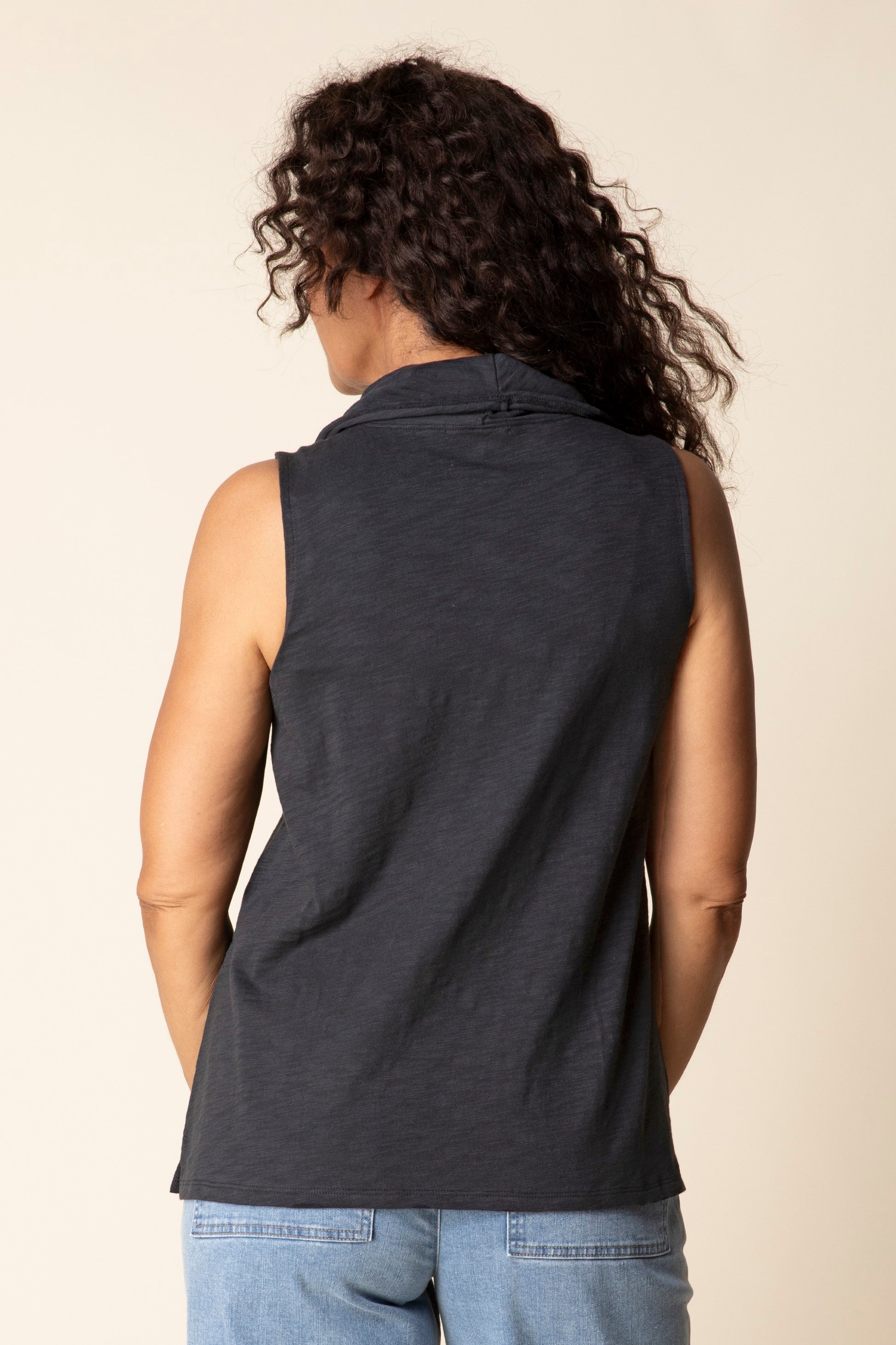 Habitat's Ruched Sleeveless Tunic in Black