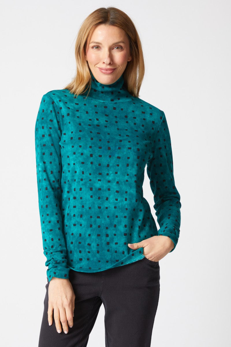 Habitat's Ruched Tie Dye Tiles Turtleneck